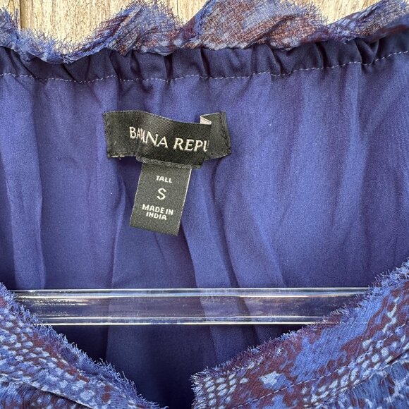 Banana Republic Blue Snakeskin Long Sleeve Dress Small - Picture 9 of 13